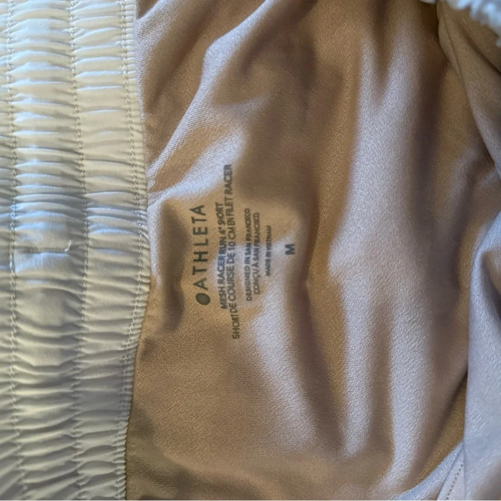 Women's White Athleta Running Shorts - Picture 4 of 4